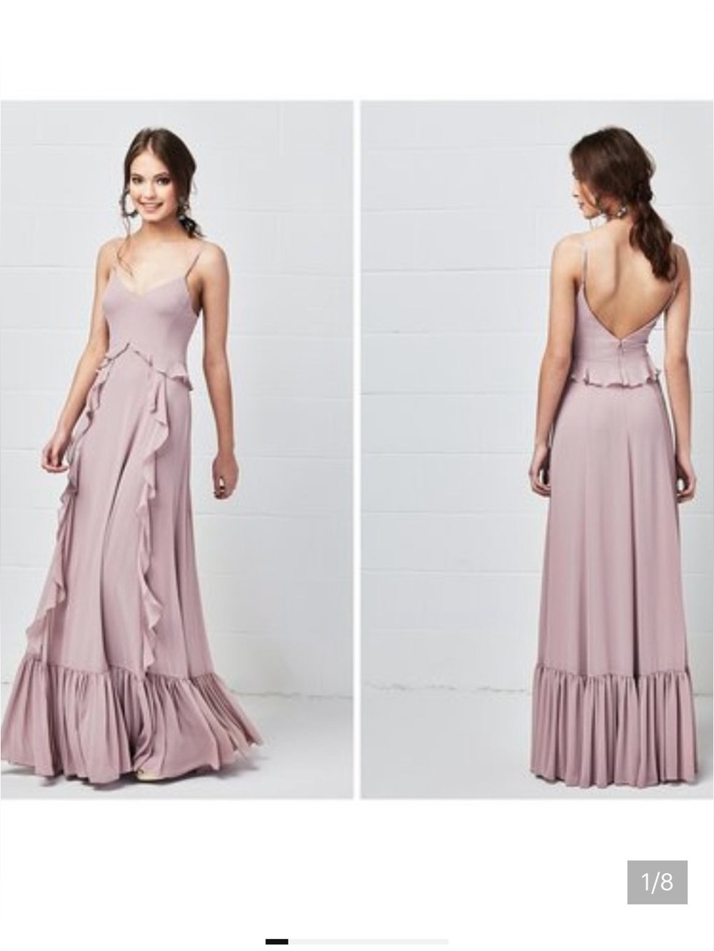 Watters Darcie 5500 Spaghetti-Strap Maxi Dress in Dusty Rose